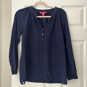 LILLY PULITZER ELSA TOP NAVY SIZE SMALL